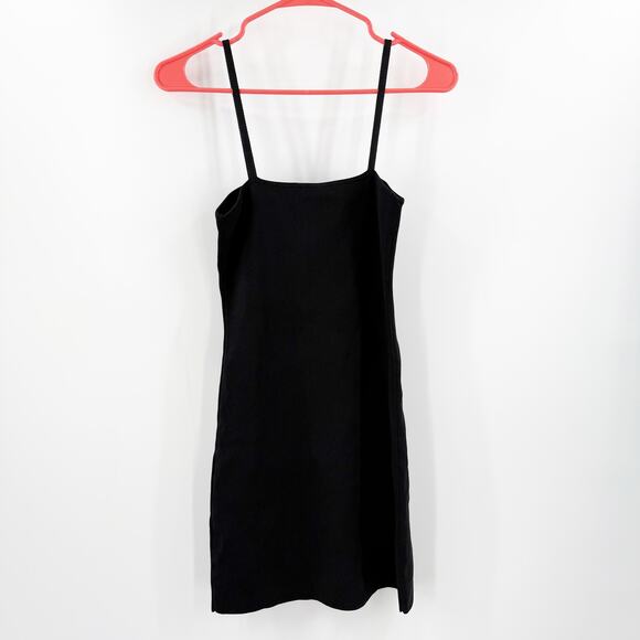 SANDRO Dress SZ 38 (US 6) Mini Black NWOT Bodycon Strappy Minimalist Ribbed NEW - Picture 1 of 10